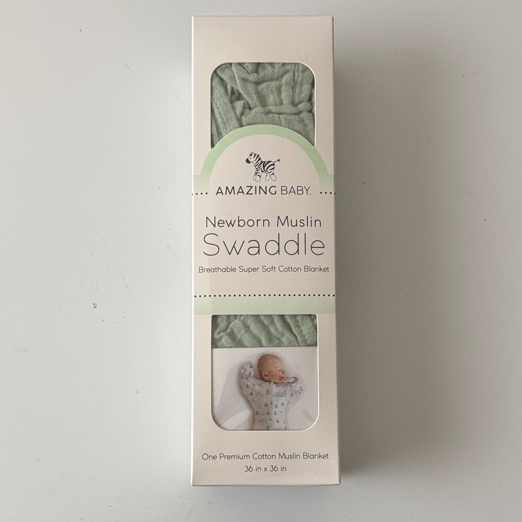Amazing Baby Newborn Muslin Swaddle Blanket - Sage Green